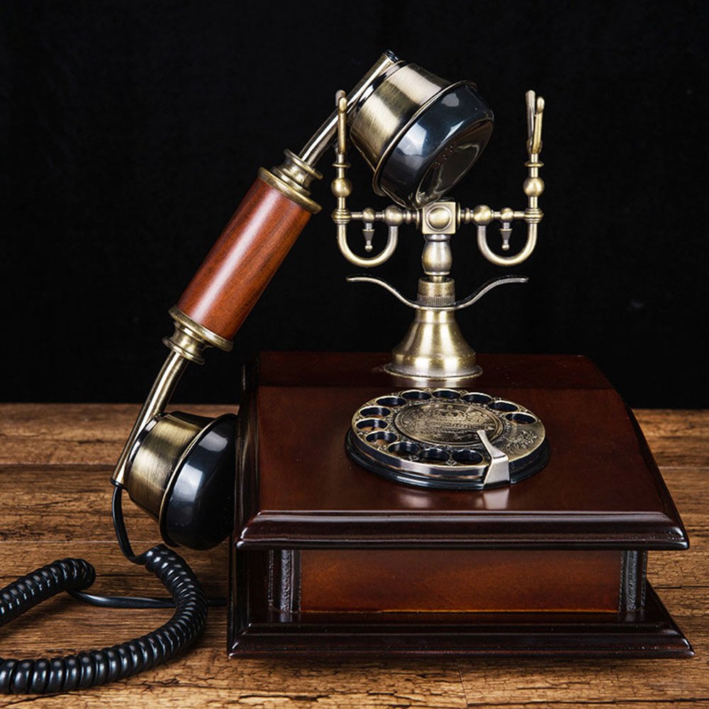 希少品 アンティーク電話 金属製 ハンドセット付き